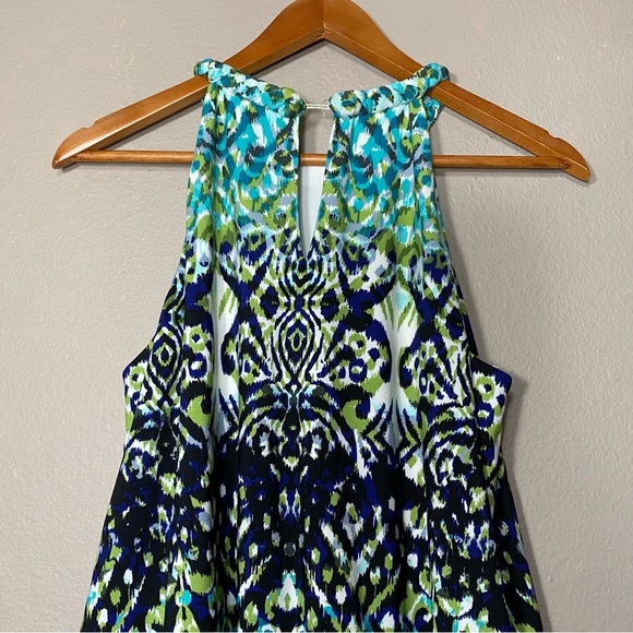 London Times Boho Chic Paisley Print Braided Neck Sleeveless Sundress. Size 10 - Picture 6 of 14